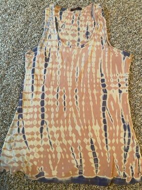 TParty Tye -Dye Ribbed Tank Top - Pink & Cream